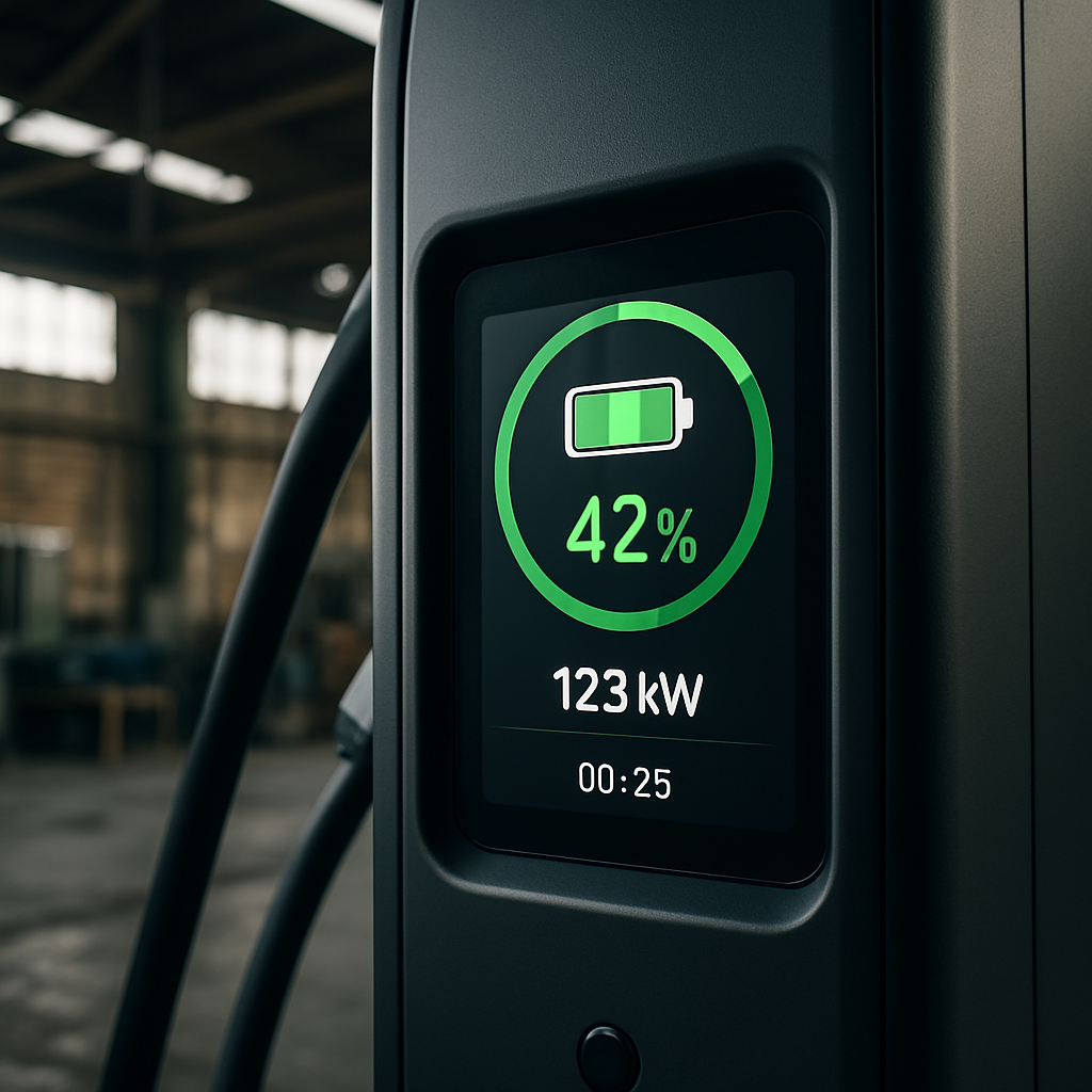 Comparativo de tempo de recarga entre carregador 150kW e modelos de menor potência em estação DC