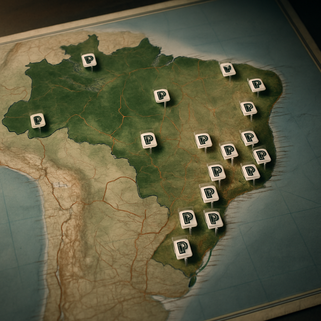 Mapa mostrando onde carregar carro elétrico gratuitamente em cidades brasileiras