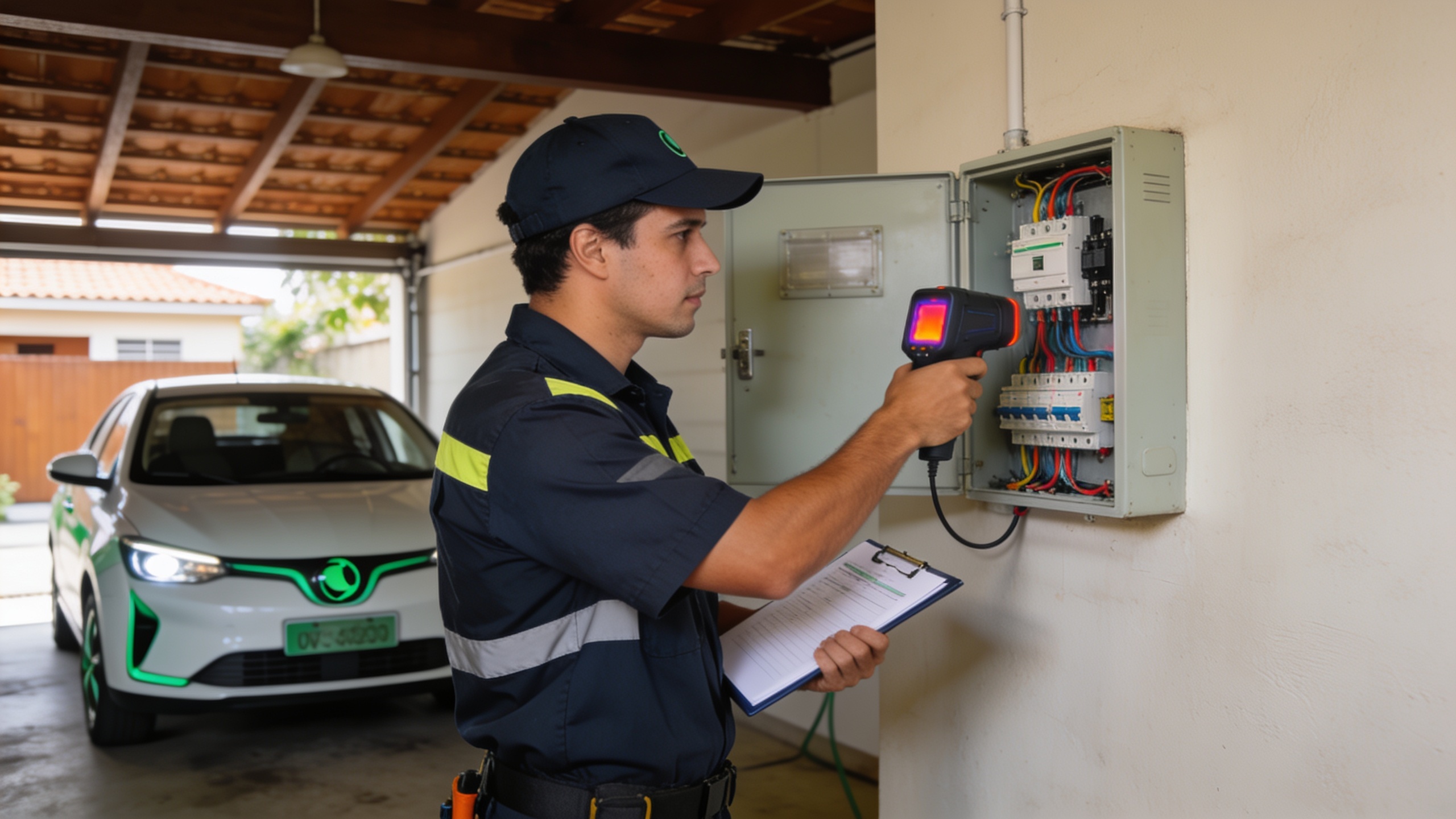 O que o eletricista avalia antes de instalar carregador elétrico em casa
